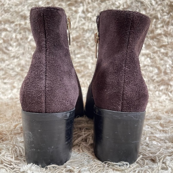 Vince Camuto short brown suede booties side zip ankle boots 2" heels size 6 - Picture 5 of 9